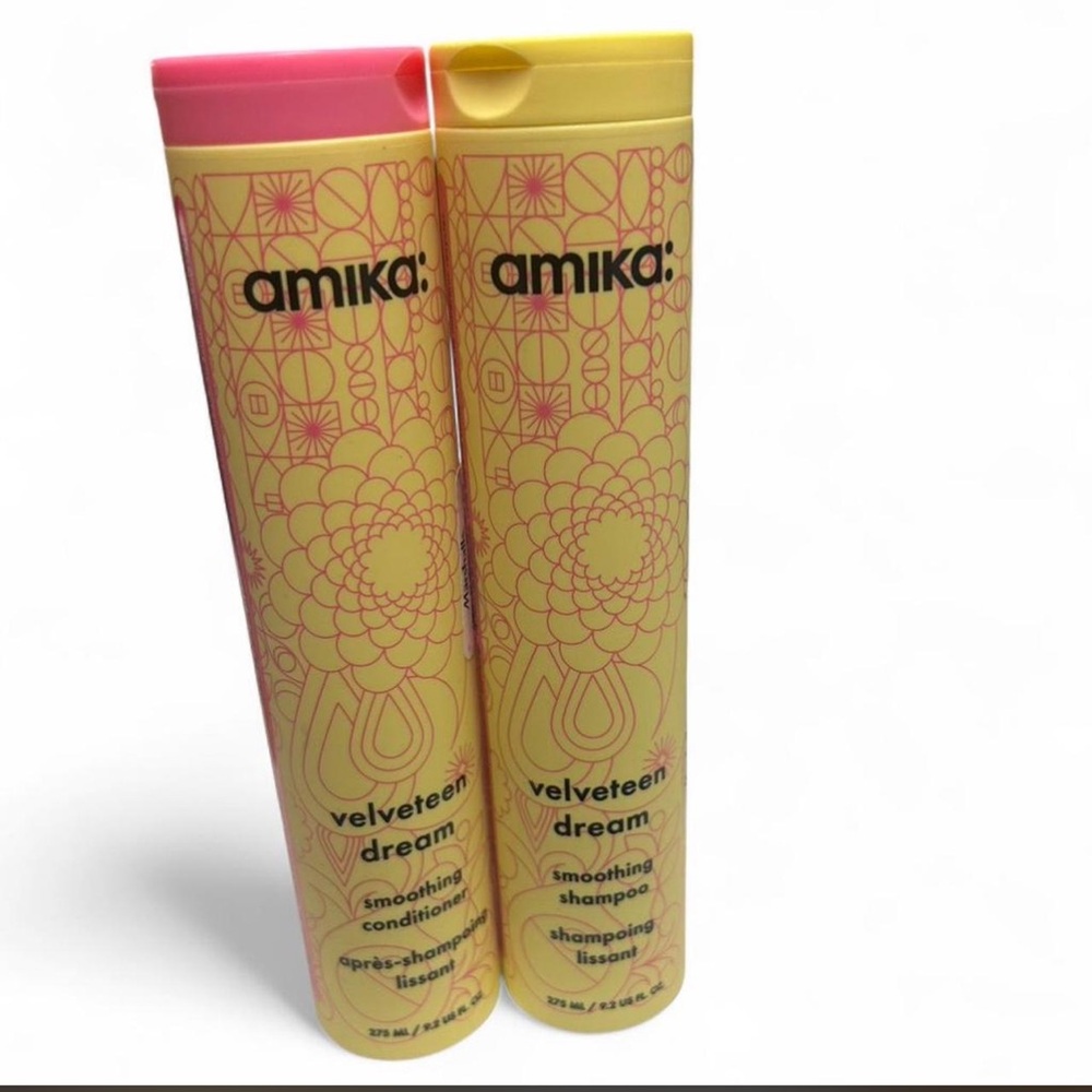 amika Velveteen Dream Smoothing Shampoo & Conditioner set - 9.2oz each.